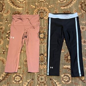 Under Armour Women's Pink and Black Leggings Set